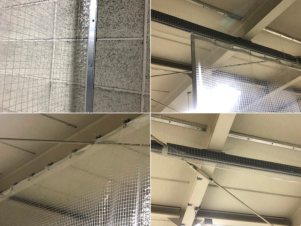 画像:特殊生地で間仕切りカーテン
